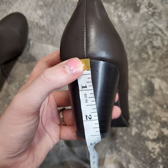 Vionic Orthaheel Point Dark Brown Leather Chunky Heel Ankle Boots Booties 9 - Picture 9 of 9